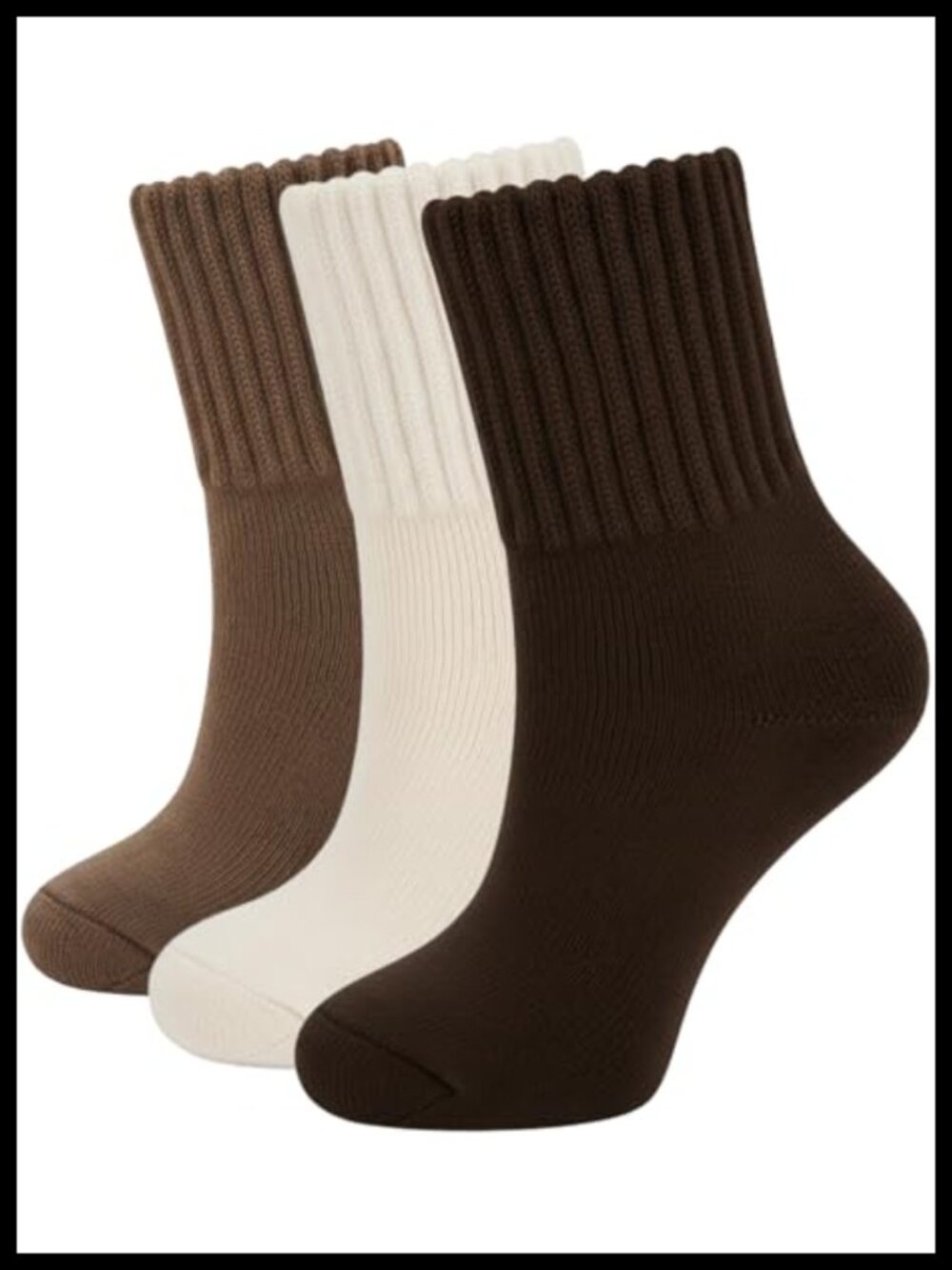 Womens Cozy Thick Cotton Crew Boot Socks Warm Fall Winter 3 Pairs